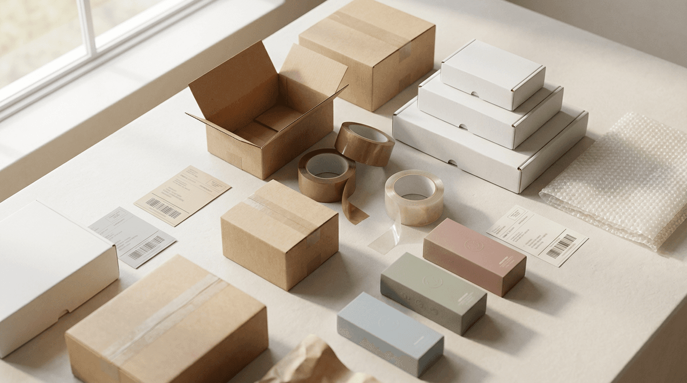 Organized branded products in a professional warehouse setting